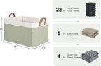 StorageWorks Storage Bins, Fabric Storage Bins for Shelves, Extra Large Storage Baskets with Metal Frame, Closet Baskets and Bins with Handles, Jumbo, Green and White, 2-Pack