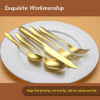 40 Piece Gold Silverware Set Service for 8, EIUBUIE Premium Stainless Steel Gold flatware Cutlery Sets, Mirror Polished Modern Kitchen Eating Utensils Sets Include Spoons Forks Knives