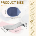 uxcell 1 Set Silicone Spoon Rest for Stove Top, Silicone Spoon Holder for Cooking Spatula, Ladle, Brush Light Grey/Dark Blue