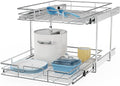 ROOMTEC Individual Pull Out Cabinet Organizer (22½"W x 21½"D), 2 Tier Spice Rack Organizer for Cabinet, Slide Out Drawer Pantry Shelf Organization and Storage for Kitchen Bathroom