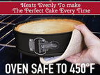 Zulay Kitchen 7-Inch Non-stick Cheesecake Pan -Leakproof Springform Pan with Removable Bottom and Easy Release - Round Cake Pan for Baking Cheesecake, Deep Dish Pizza (Black)