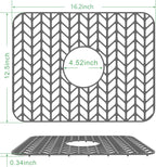 GUUKIN Sink Protectors for Kitchen Sink Grid 16-3/16" X 12-1/2", Centered Drain for Single Sink Bowl with Corner Radius 4-11/16" Kitchen Mat