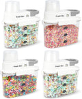Cereal Storage Container 4Pack,44oz/1.3L Airtight Food Storage Containers With Lids,Organizers Storage With Measuring Cup for Beans,Sugar,Rice,Nuts,Snacks,Pet Food,Candy