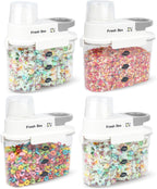 Cereal Storage Container 4Pack,44oz/1.3L Airtight Food Storage Containers With Lids,Organizers Storage With Measuring Cup for Beans,Sugar,Rice,Nuts,Snacks,Pet Food,Candy