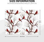 Winter Cardinal Birds Microfiber Dish Drying Mat for Kitchen Counter 18"x24" Christmas Dishes Drying Pad Dish Drainer Rack Mats Absorbent Washable Reusable Christmas Kitchen Home Holiday Decor