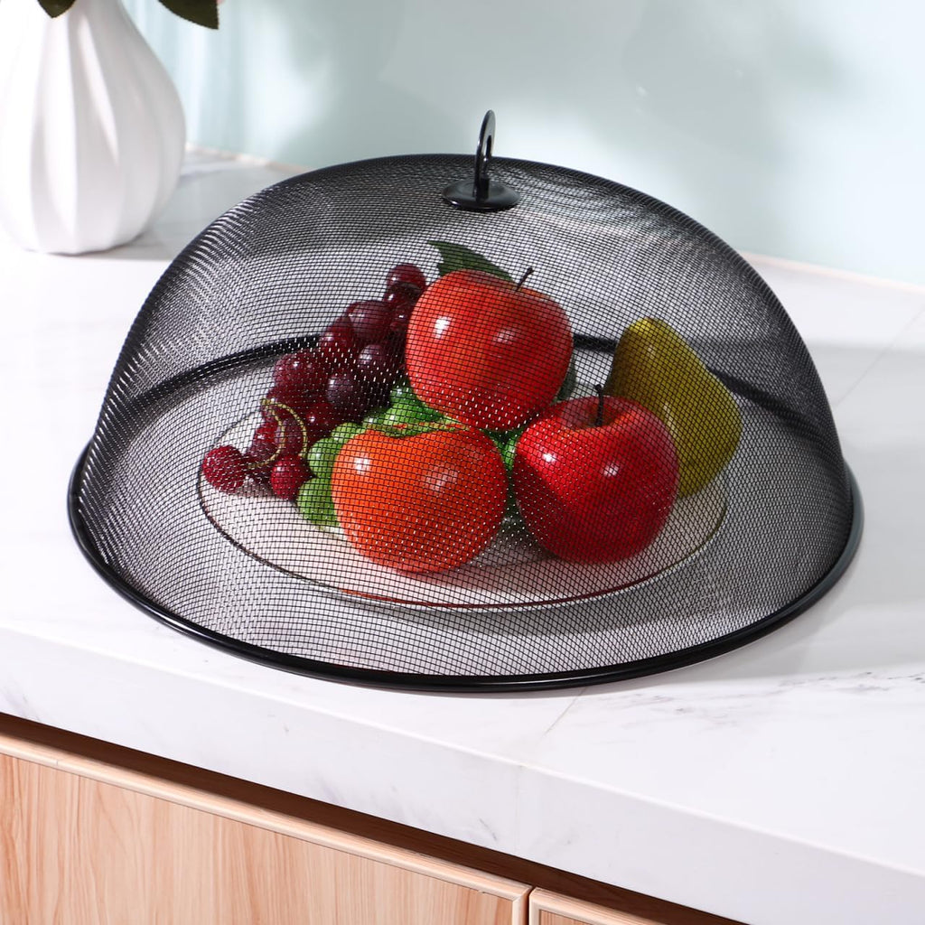 HEMOTON Mesh Food Cover Stainless Steel Mesh Dome Food Cover Protector, Round Mesh Screen Food Tent for Kitchen, Outdoor, Picnic, Reusable, Large,15.7-Inch