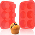 Silicone Large Muffin Pan 2 Pack,6 Cup Large Silicone Cupcake Pan,Non-Stick Jumbo Muffin Pans,Food Grade Cupcake Molds,Perfect for Egg Muffin,Big Cupcake