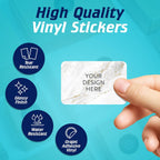 100 Custom Vinyl Stickers - Upload Your own Image, Text, Design, Logo - Personalized Logo Labels for Handmade, Packaging, Bottle, Jars, Candle, Brand Stickers (Gold Marble, 3x2)