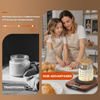 Sourdough Starter Warmer Mat - 24H Timer - Precise 1°F Thermostat Control (70-100°F) - Smart Memory Warming On/Off - Fits Jars Up to 40oz - Perfect for Home Baking (Brown)