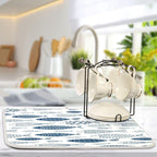 Cartoon Fish Dish Drying Mat for Kitchen Counter Absorbent Microfiber Drying Pad, Large 18x24 in, Reversible Drainer Mats