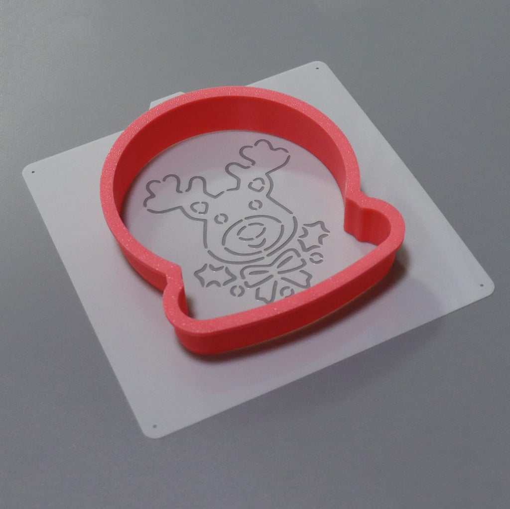 Snowglobe Cookie cutter and stencil set Winter Baking stencils and cutters bundle DIY Snowflake bakery decorating kit Christmas PYO Cookie cutter with stencils Royal Icing stencil (Snowglobe Set)