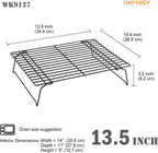 CHEFMADE Baking and Cooling Rack Set, 13.5-Inch 3-Tier Non-Stick Stackable Collapsible Rectangle Wire Rack for Oven Baking (Black)