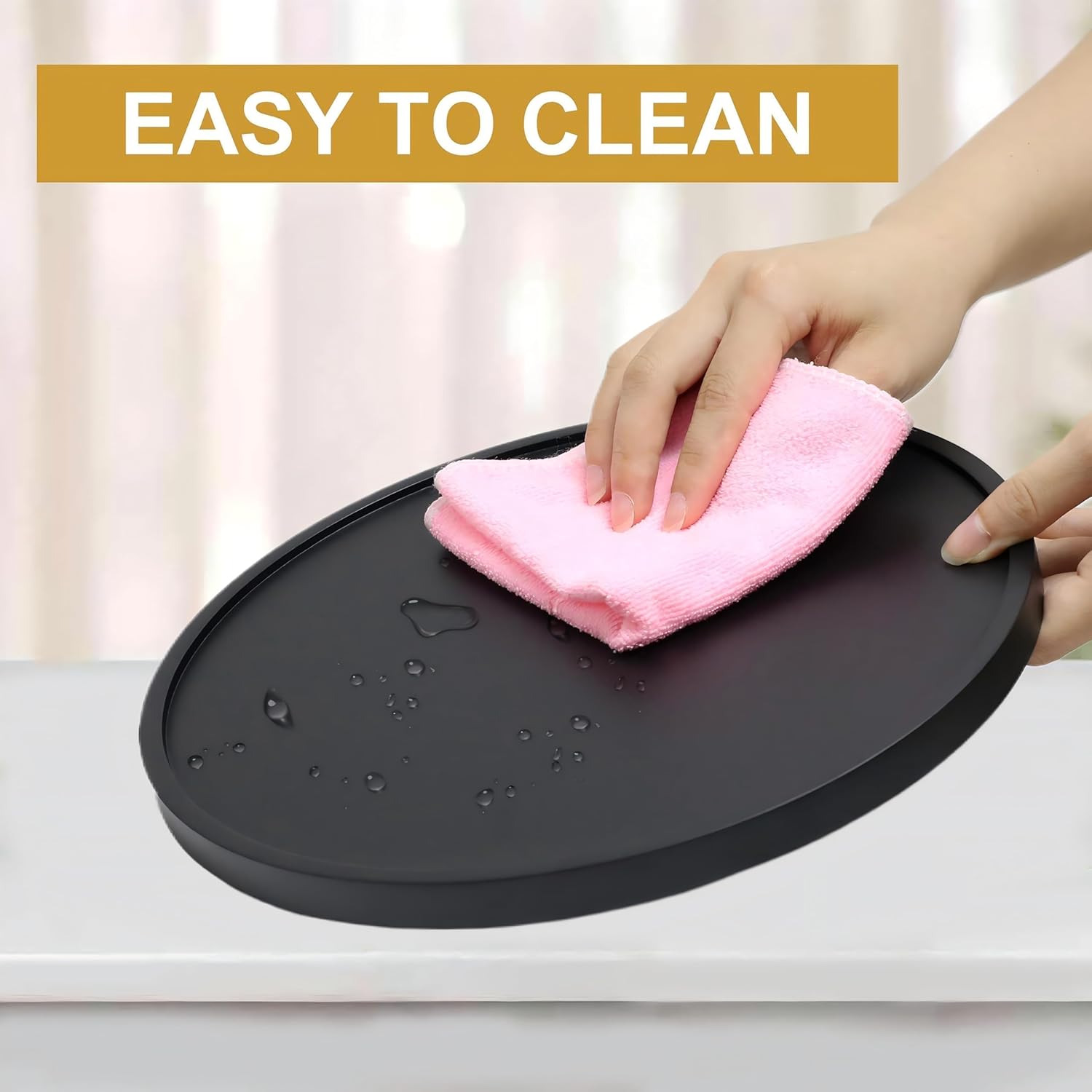 10-inch Black Wood Lazy Susan Organizers, ACIAZAAZ Lazy Susan Turntable for Cabinet, Kitchen Turntable Storage for Table, Countertop, Pantry