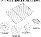 Deedro Baking Sheet with Rack Set [2 Sheets + 2 Racks], Stainless Steel Cookie Half Sheets Baking Pan Oven Tray with Cooling Rack, 10 x 8 x 1 Inch, Heavy Duty, Non-toxic, Easy Clean