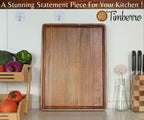 Acacia Wood Cutting Board (20x15x1.2 In.) - Large Thick Edge Grain Wooden Chopping Boards for Kitchen, Giant XL Organic Hardwood Carving Block for Raw Meat