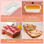 SJ Silicone Bread Loaf Pan with Metal Reinforced Frame, 9.5 x 5 in Non-stick Silicone 1 lb Loaf Pan for Baking, 3 Pack Durable Bread Pan for Oven Dishwasher Safe - Cream
