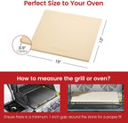 Pizza Stones for Oven and Grill, Rectangula 15" × 12" × 0.5" Pizza Stone, Cordierite Bread Baking Pan, Food-Grade Cooking Oven Stone for Making Crisp Crust Pizza, Bread, Pie and Cookies