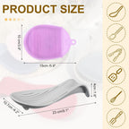 uxcell 1 Set Silicone Spoon Rest for Stove Top, Silicone Spoon Holder for Cooking Spatula, Ladle, Brush Light Grey/Purple