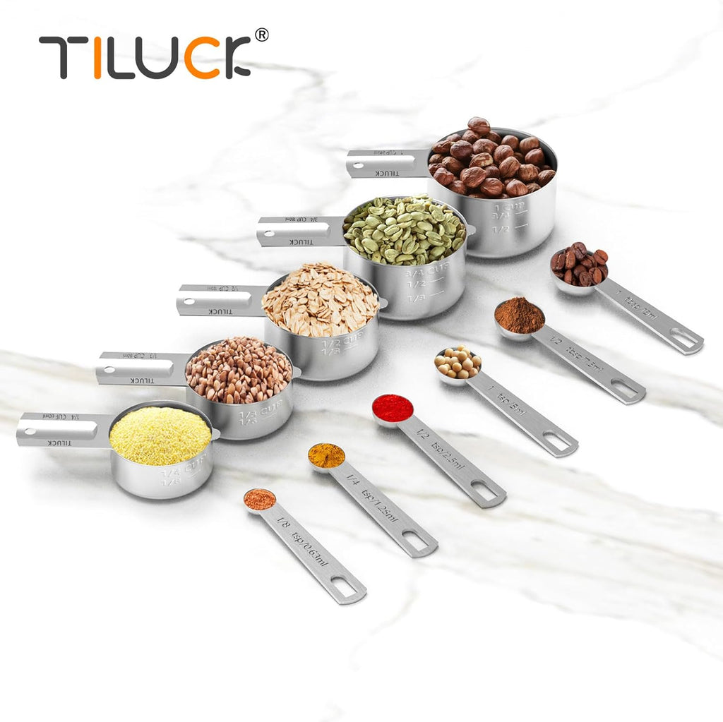 TILUCK Stainless Steel Measuring Cups & Spoons Set, Cups and Spoons,Kitchen Gadgets for Cooking & Baking (11)