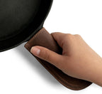 Hide & Drink, Full Grain Leather Hot Handle, Cast Iron Protector, Panhandle Potholder, Double Layered, Double Stitched, Slides On/Off Easily onto Metal Skillet Grips, Handmade, Bourbon Brown