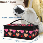 FlowFly Small Lunch box Insulated Soft Bag Mini Cooler Back to School Thermal Meal Tote Kit for Kids, Girls, Boys,Women,Men, Heart