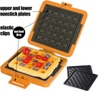 Microwave Sandwich Maker & Waffle Maker 2-in-1 Set - Full Wrap detachable Silicone waffle sandwich maker for Breakfast/meats,Fast Grilled cheese,Dishwasher Safe,Portable for Home/Travel/Gifts