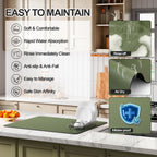 Dish Drying Mat for Kitchen Counter | Coffee Bar Mat for Countertops | Heat Resistant Drainer Mat with Non-slip Rubber Backed | Hide Stain Kitchen Absorbent Draining Mat | Green 16"x18"