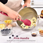 14in Extra Large Silicone Spatula: U-Taste 600ºF Heat Resistant Flexible Silicon Mixing Stirring Cooking Scraping Baking Bowl Scraper Seamless Spreader for Kitchen Nonstick Cookware (Red)