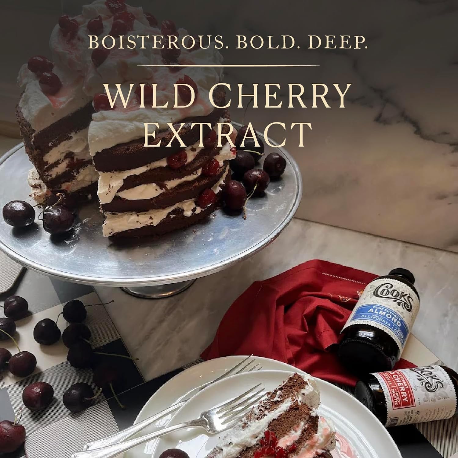 Cook's, Wild Cherry Extract for Baking, Preserves, Syrup, Cookies, Cakes, 32 oz