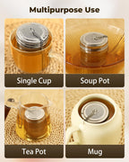 House Again Large Tea Infuser with Scoop, Extra Fine Mesh Tea Strainers for Loose Tea & Spice Infuser for Cooking, 304 Stainless Steel, Loose Leaf Tea Steeper for Brew Tea Spices & Seasonings