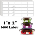 1400Pcs 1"x2" Blank Removable Freezer Labels, No Residue Food Labels, Waterproof & Oil-Resistant & Tear-Resistant Stickers for Food Containers, Jars, Pantry Organization