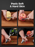 Premium 304 Stainless Steel Peeler Set – Ultra Sharp Y & I Peelers with Ergonomic Non-Slip Handle, Multifunctional Kitchen Fruit and Vegetable Peeler, Dishwasher Safe