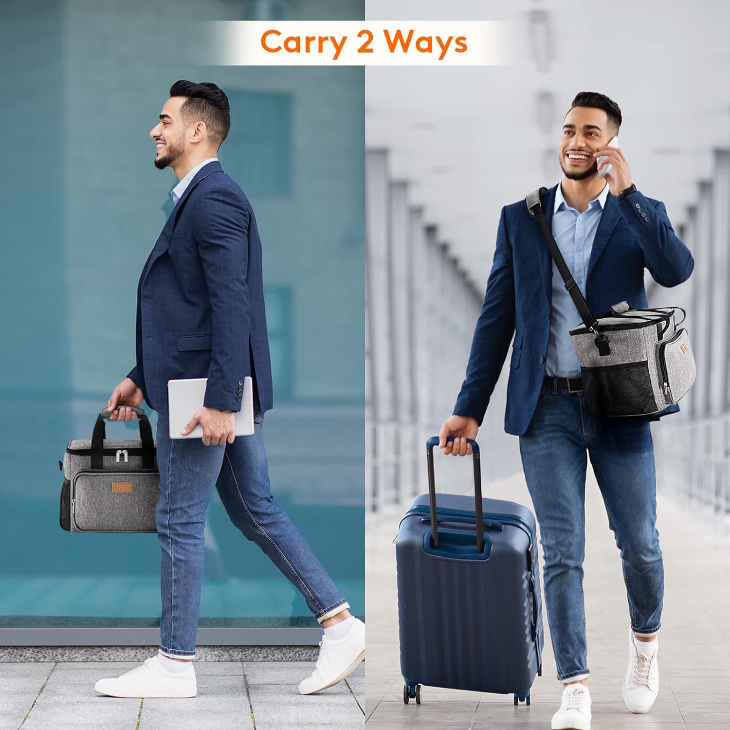 Lifewit Large Lunch Bag Insulated Lunch Box Soft Cooler Cooling Tote for Adult Men Women, Gray 24-Can (15L)