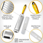 DESIGNED BY CHEFS ~ Premium Lemon Zester Grater With Perfectly Angled Teeth ~ Ideal for Citrus, Parmesan Cheese, Garlic, Vegetables and Fruits