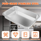 Onlyfire Stainless Steel Baking Pan Barbeque Grilling Pan for Baking Breads, Grilling Chicken, Vegetables, 12.4" X 8.5" X 1.9"