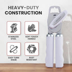 Zulay Kitchen Heavy Duty Stainless Steel Can Opener Manual with Bottle Opener - Rust Proof Manual Can Opener With Turn Knob & Comfy Soft Grip Handles - Light Lilac