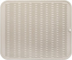 Silicone Dish Drying Mat for Multiple Usage,Easy clean,Eco-friendly,Heat-resistant Silicone Mat for Kitchen Counter or Sink,Refrigerator or Drawer Liner Tapioca 2XL 24 inches x 18 inches