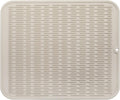 Silicone Dish Drying Mat for Multiple Usage,Easy clean,Eco-friendly,Heat-resistant Silicone Mat for Kitchen Counter or Sink,Refrigerator or Drawer Liner Tapioca XL 18 inches x 16 inches