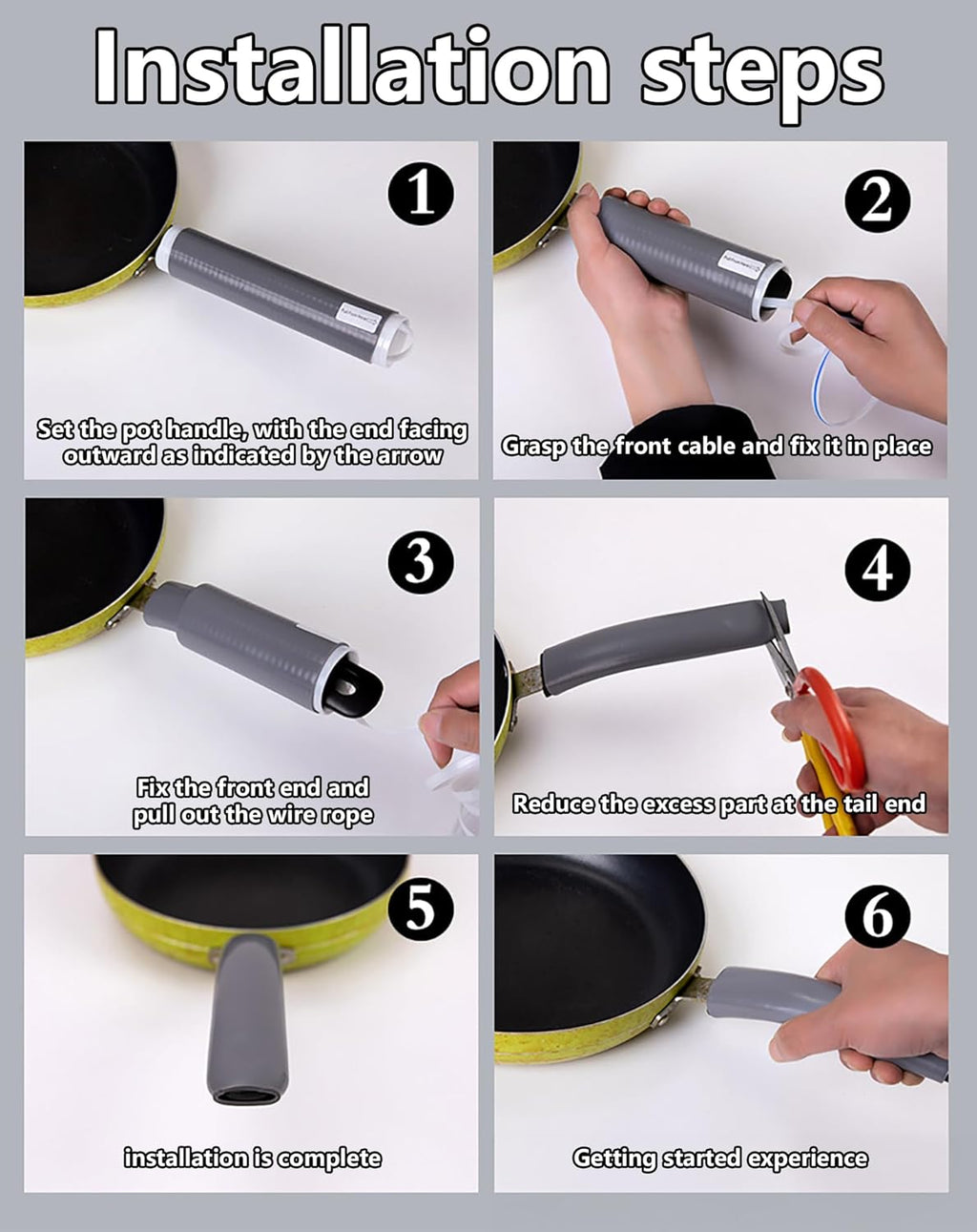 Upgraded Silicone Pan Handle Sleeve - Heat-Resistant&Non-Slip Cast Iron Handle Cover for Pots and Pans - Multipurpose Kitchen Protection(2pcs Small)