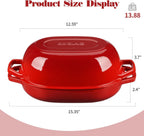 Enameled Cast Iron Dutch Oven Pot with Lid, Oval Dutch Oven for Bread Baking, Bread Oven for Homemade Sourdough Bread Baking, 7qt, Red