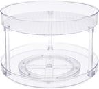 Amazon Basics 2 Tier Lazy Susan Turntable Organizer, 12" Diameter, Clear