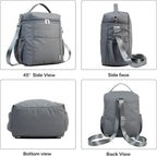 NOL Natural Organic Lifestyle Insulated Lunch Bags for Women Cooler Bag Lightweight Nylon Waterproof Lunch Box For Work (Dark gray, Large)