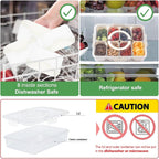 shopwithgreen 2Pcs Divided Serving Tray with Lid and Handle, Portable Snackle Box Snack Containers for Charcuterie, Party, Veggies, Snack, Fruit, Nuts, Candy, Chip, Entertaining, Picnic