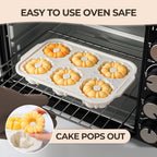 Mini Bundt Cake Pans for Baking, 2Pcs Silicone 6-Cavity Fluted Tube Cake Pan with Metal Reinforced Frame, Nonstick Baking Molds for Cupcake, Brownie, Donuts, Cornbread, Jello