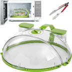 Steam And Reheat Microwave Cover, Microwave Splatter Cover, 2-In-1glass Microwave Cover For Food, Adjustable Steam Hole, Food Water Storage Box, Splash-Proof Design For Cooking (B)
