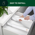 ROYAL CRAFT WOOD Adjustable Bamboo Caddy Expandable Drawer Organization Separators For Kitchen, Dresser, Bedroom, Bathroom and Office, 4-Pack (Large (up to 22)), White