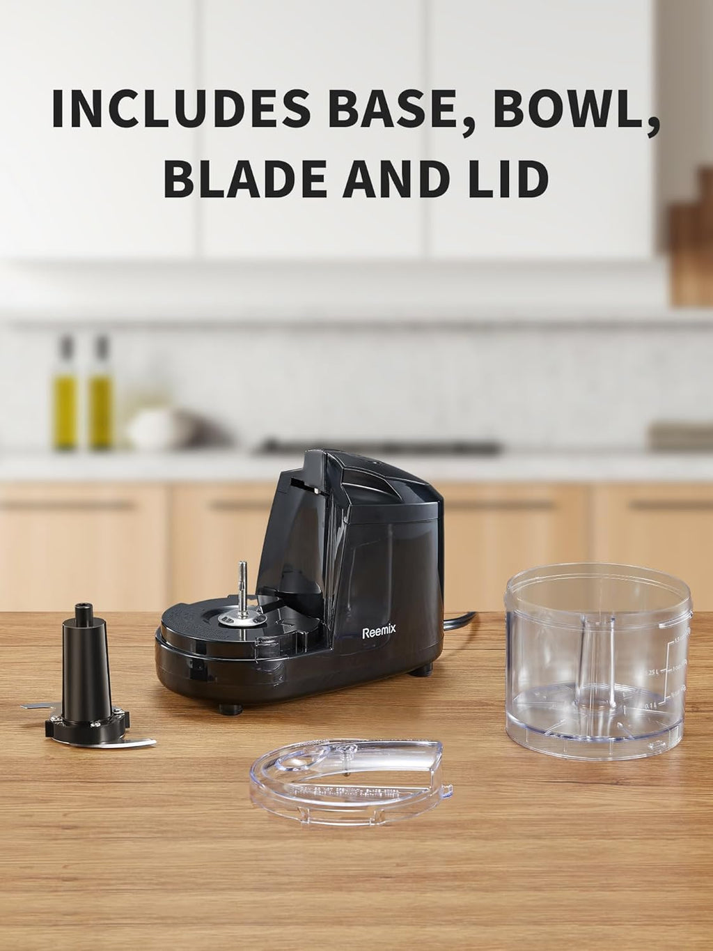 1.5-Cup One-Touch Electric Food Chopper, 100W Mini Food Processor Meat Grinder, Mix, Chop, Mince and Blend Vegetables, Fruits, Nuts, Meats, Stainless Steel Blade (Black)