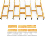SpaceAid Bamboo Drawer Dividers with Inserts and Labels, Kitchen Adjustable Drawer Organizers, Expandable Organization for Home, Office, Dressers and Bathroom, 8 Dividers with 18 Inserts (17-22 in)
