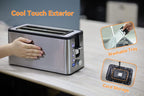 Mecity 4 Slice Toaster, Long Slot Toaster With Countdown Timer, Bagel/Defrost/Reheat/Cancel Functions,Warming Rack, Removable Tray, 6 Browning Settings, Extra Wide Slots, Stainless Steel, 1300W