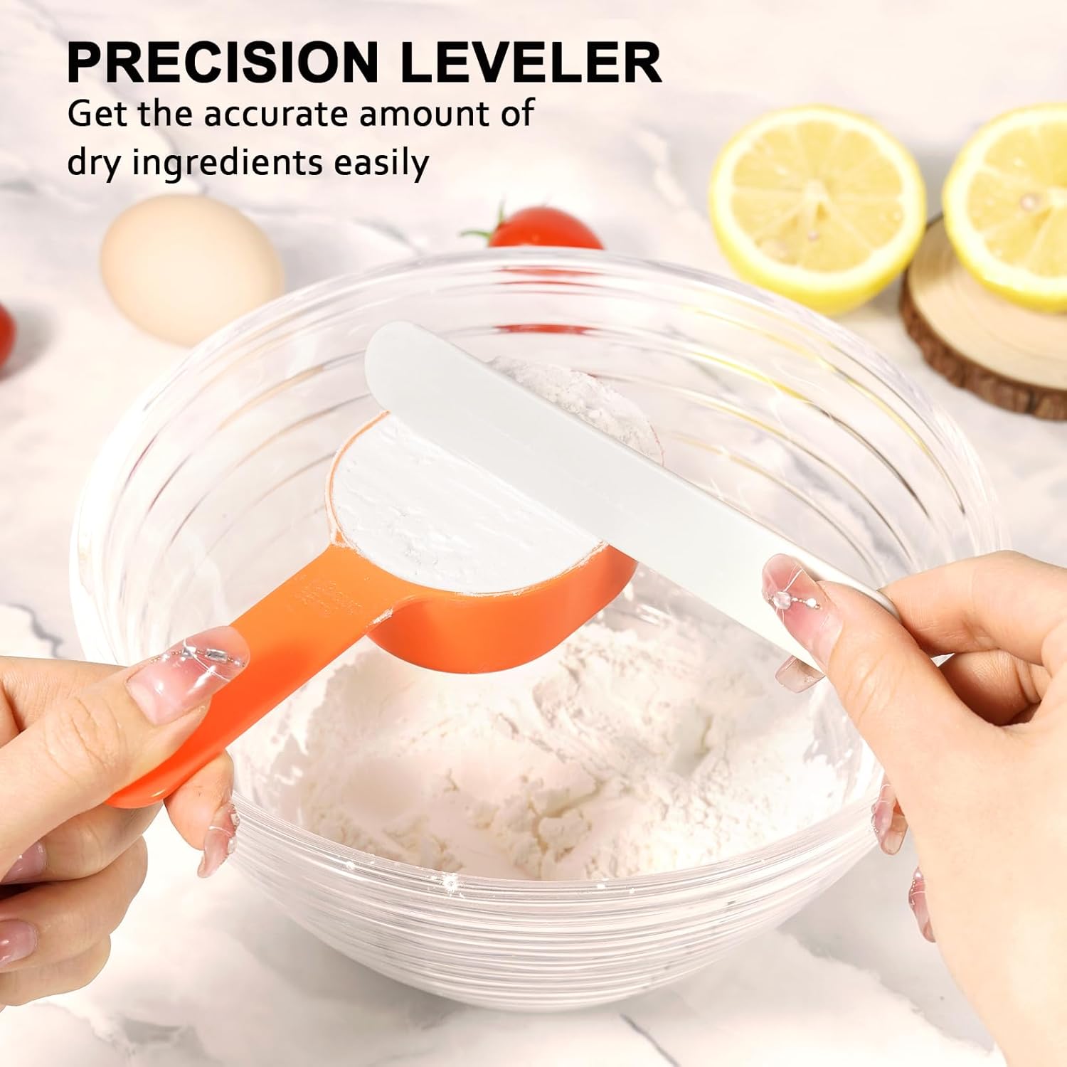 Measuring Cups and Spoons set 10 Pieces, Stackable Measuring Cup with White Lid, Kitchen Cooking Baking Measuring Set for Liquid and Dry, BPA Free, Dishwasher Safe (Multicolor)